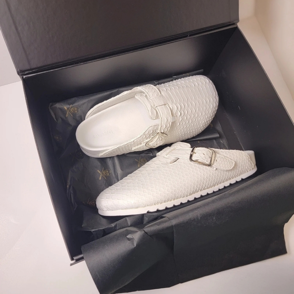 The Shoe Surgeon White Python Luxe Mule Men's 10 / Women's 11.5 - Picture 5 of 14